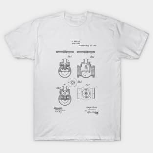 Stop Valve Vintage Patent Hand Drawing T-Shirt